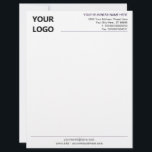 Personalized Business Letterhead with Logo Example<br><div class="desc">Custom Colors and Fonts - Design Your Own Personalized Professional Business Letterhead template with Company Logo Branded Stationery Office Supplies - Add Your Logo - Image - Photo or QR Code / and Name - Company / Address - Contact Information / More - Resize and move or remove and add...</div>