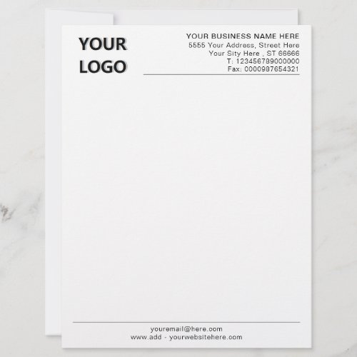 Personalized Business Letterhead Your Company Logo
