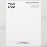 Personalized Business Letterhead Your Own Design<br><div class="desc">Custom Colors and Font - Your Personalized Business Office Letterhead with Logo - Add Your Logo - Image / Business Name - Company / Address - Contact Information - Resize and move or remove and add elements / image with Customization tool. Choose / add your favorite elements and text colors...</div>