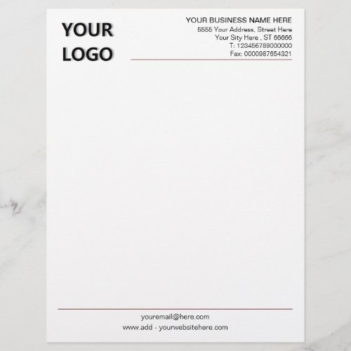 Personalized Business Letterhead Your Own Design