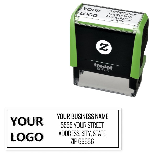 Personalized Business Logo Address Company Framed Self-inking Stamp (In Situ)
