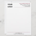 Personalized Business Logo Address Info Letterhead<br><div class="desc">Custom Colors - Your Business Office Letterhead with Logo - Add Your Logo - Image / Business Name - Company / Address - Contact Information - Resize and move or remove and add elements / text with customization tool. Choose your colors / font / size ! Good Luck - Be...</div>