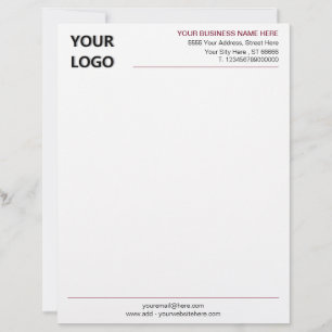 Personalized Business Logo Address Info Letterhead
