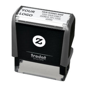 Personalized Business Logo Address Stamp Example