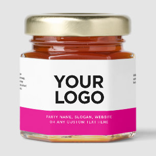 Personalized Business Logo and Text Corporate Honey Jar Favors
