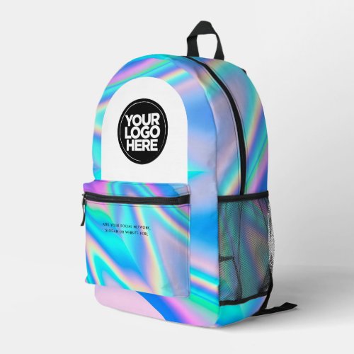 Personalized Business Logo and Text Holographic Printed Backpack