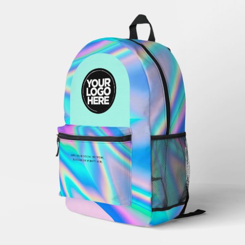 Personalized Business Logo and Text Holographic Printed Backpack