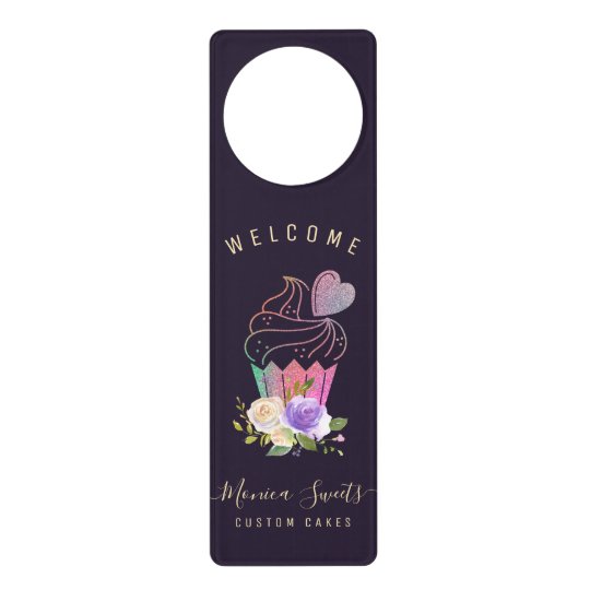 personalized business logo bakery door hanger | Zazzle.com