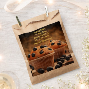 Personalized Business Logo Blueberry Muffin Favor Bag