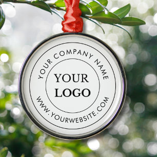 Personalized Business Logo Branded Corporate  Metal Ornament
