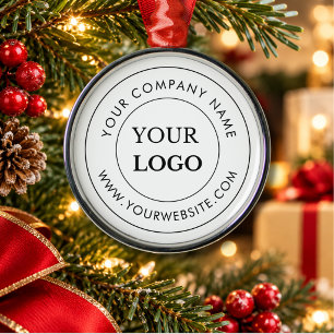 Personalized Business Logo Branded Corporate Metal Ornament