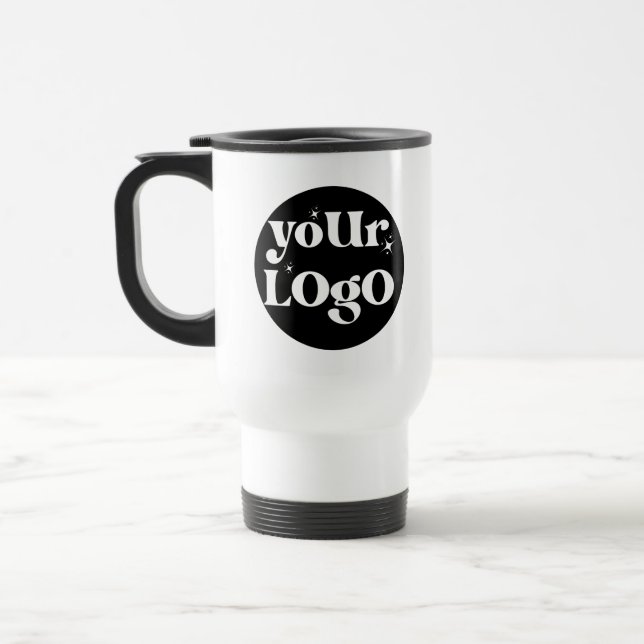 Personalized Business Logo Branded Travel Mug (Left)