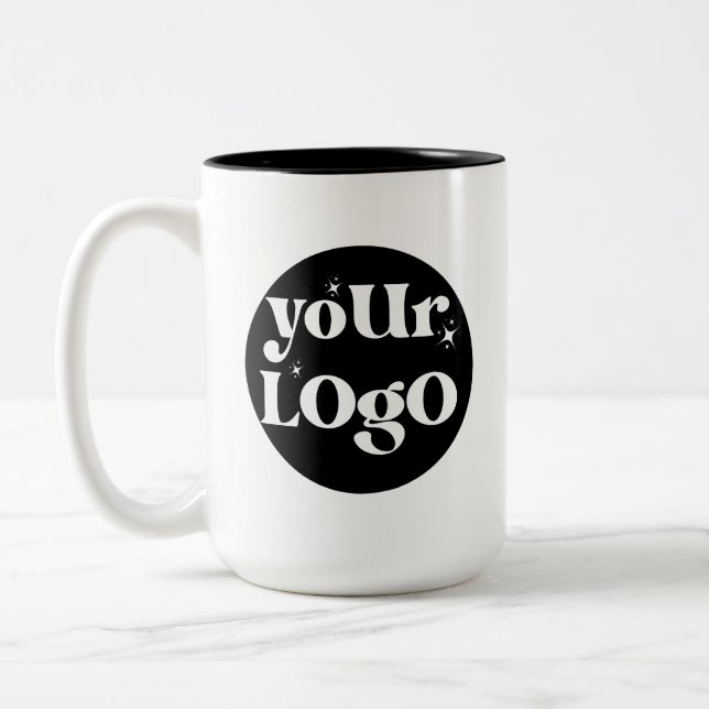 Personalized Business Logo Branded Two-Tone Coffee Mug (Left)