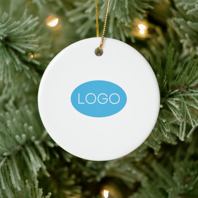 Personalized Business Logo Christmas Ceramic Ornament (Tree)