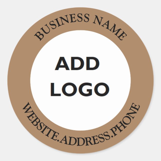 Personalized Business Logo  Classic Round Sticker (Front)