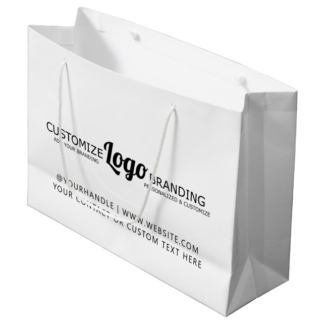 Personalized  Business Logo Company Large Gift Bag (Front Angled)