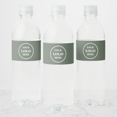 Personalized Business Logo Corporate Green  White Water Bottle Label