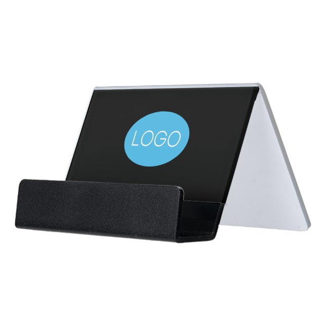 Personalized Business Logo Desk Card Holder (Angled Front)