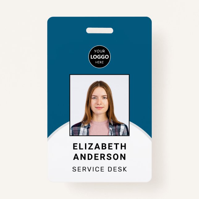 Personalized Business Logo Employee Photo ID Badge (Front)