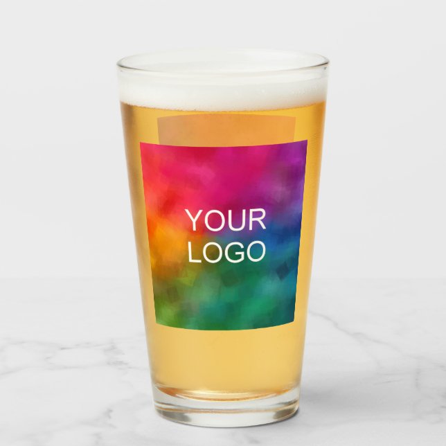 Personalized Business Logo Here Custom Template Glass (Front Filled)