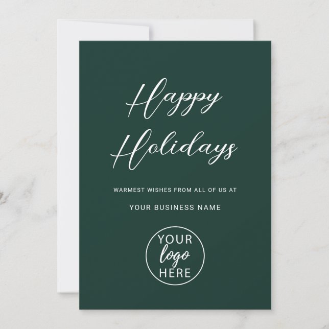 Personalized Business Logo  Holiday Card (Front)