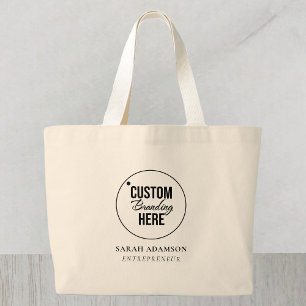 Personalized Business Logo Large Canvas Tote Bag