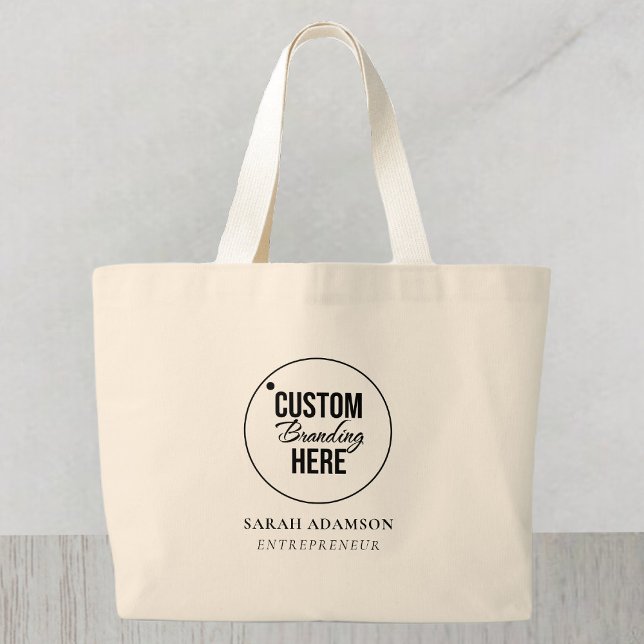 Personalized Business Logo Large Canvas Tote Bag (logo tote bag)