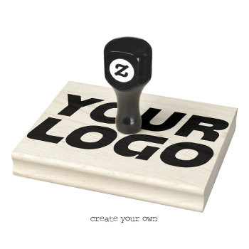 Personalized Business Logo Large Stationery Rubber Stamp by SleekMinimalDesign at Zazzle