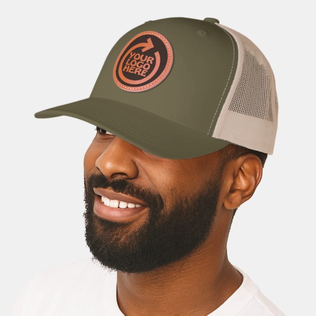Personalized Business Logo Leather Patch Hat (Male)