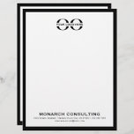 Personalized Business Logo Letterhead Template<br><div class="desc">Make your business stand out with this personalized letterhead featuring your company logo prominently displayed at the top, and your business name and contact information at the bottom. The minimalist design in black typography on a white background is framed in navy black, adding a touch of sophistication to all your...</div>