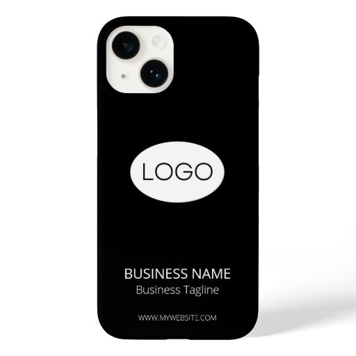 Personalized Business Logo, Modern Black Case-Mate iPhone 14 Case
