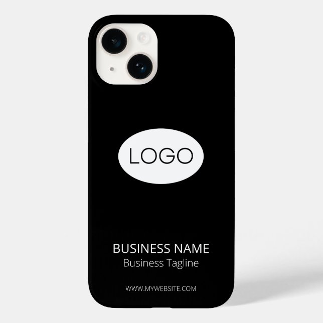 Personalized Business Logo, Modern Black Case-Mate iPhone Case (Back)