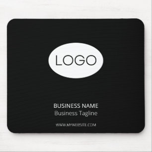 Personalized Business Logo, Modern Black Mouse Pad