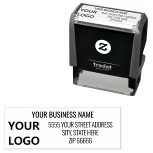 Personalized Business Logo Name Address Stamp