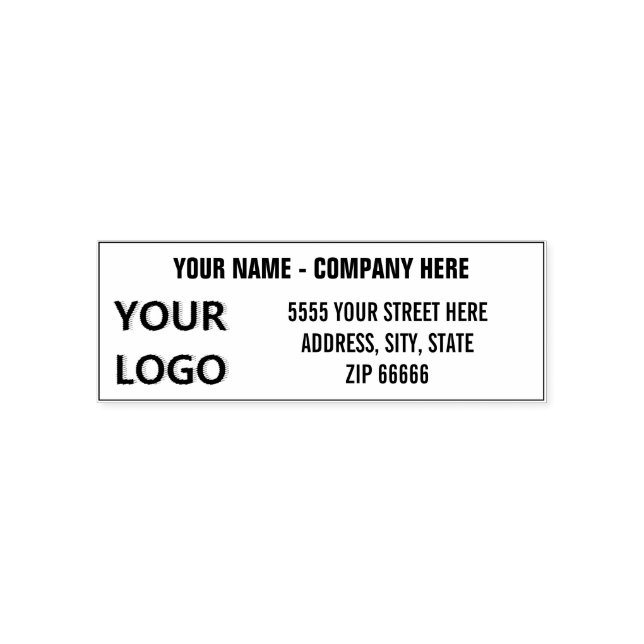 Personalized Business Logo Name Address Stamp (Design)