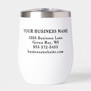 Personalized Business Logo Name Address Website Thermal Wine Tumbler