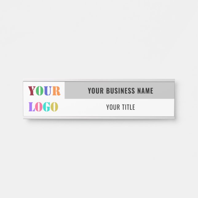 Personalized Business Logo Name Door Sign Template (Front)