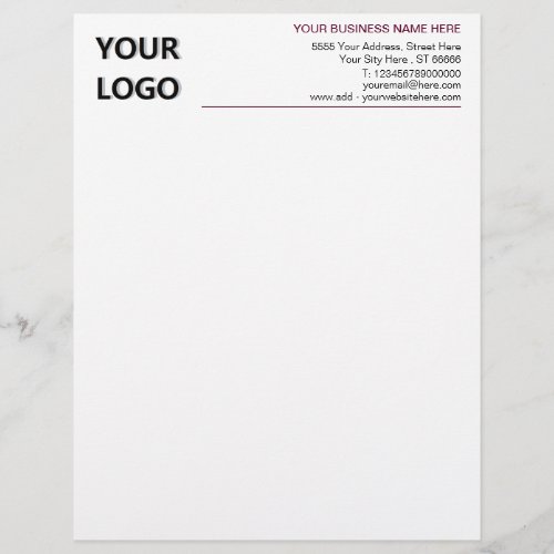Personalized Business Logo Name Info Letterhead