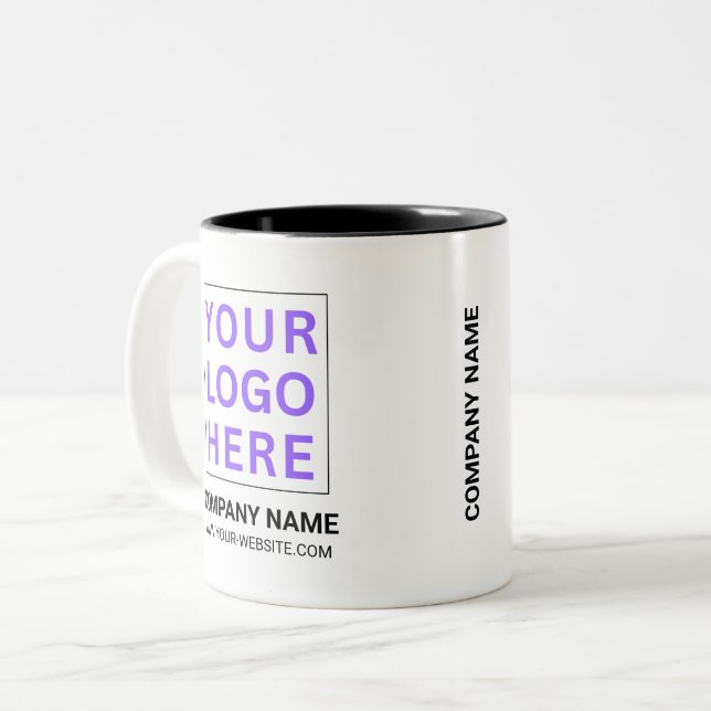 Personalized Business Logo | Promotional Company Two-Tone Coffee Mug (Front Left)