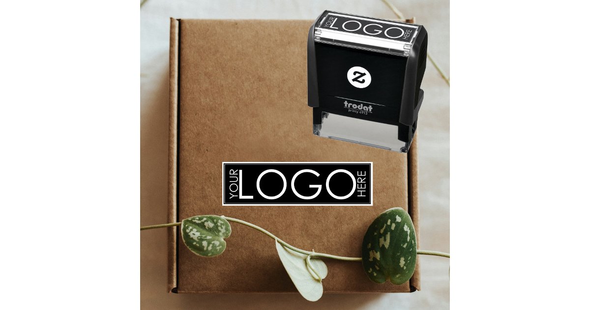Personalized Business Logo Promotional Packaging Self-inking Stamp | Zazzle