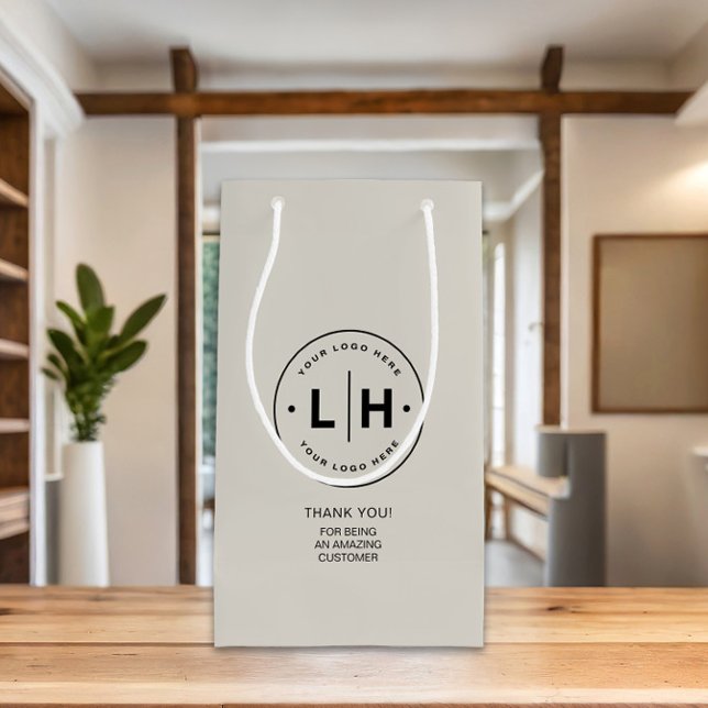 Personalized Business Logo Promotional Small Gift Bag (Personalized Custom Logo QR code Business Gift Bag by MINTIC DESIGN STUDIO)