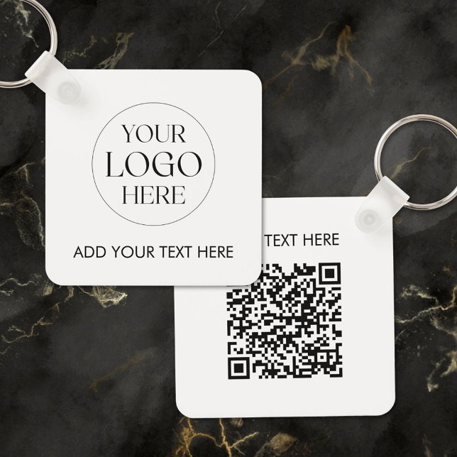 Personalized Business Logo QR Code Modern Employee Keychain (In situ)