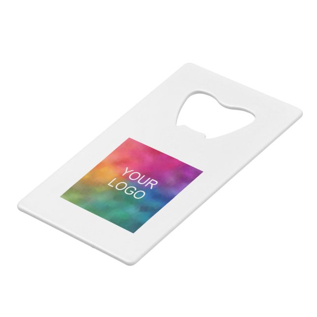 Personalized Business Logo QR Code Url Template Credit Card Bottle Opener (Front Angled)