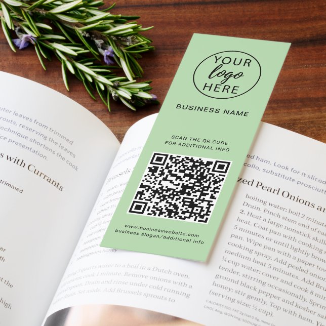 Personalized Business Logo & Scannable QR Link Bookmarks (Book)