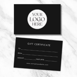 Personalized Business Logo Simple Gift Certificate