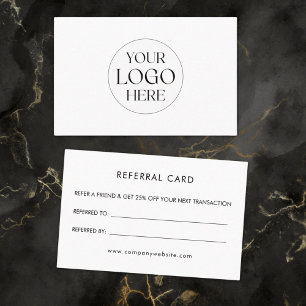 Personalized Business Logo Simple Referral Card