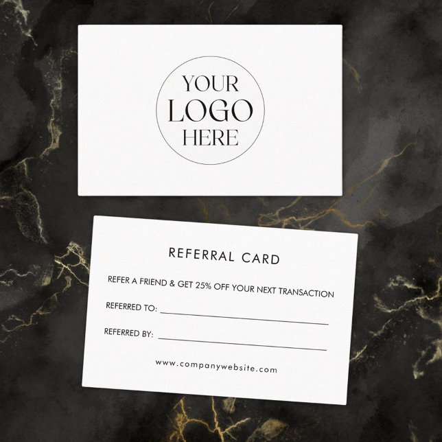 Personalized Business Logo Simple Referral Card (Front and Back)
