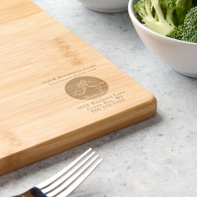 Personalized Business Logo Site Contact CNR Wood Engraved Cutting Board (Kitchen)