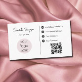 Professional Blush Pink Business Logo Social Media Business Card