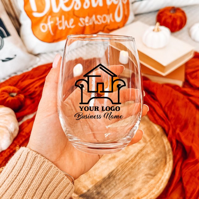 Personalized Business Logo Stemless  Wine Glass (Personalized Business Logo Stemless Stemless Wine Glass
)